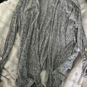 Heathered Gray Cardigan with Soft Knit Texture